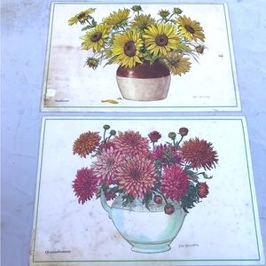vintage antique place setting mats flowers floral by ken bower